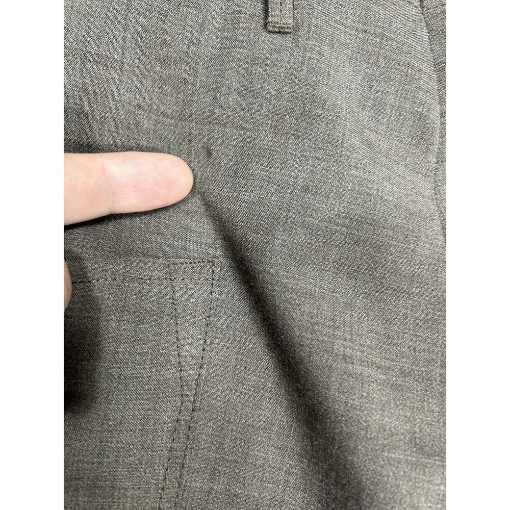 PT01 Dress Pants‎ Trousers Mens (52) 35x32 Gray Brown Strech Easy fit Wool Blend